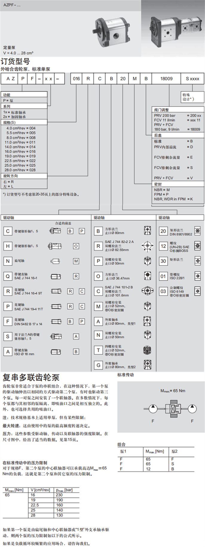 力士乐AZPF系列齿轮泵
