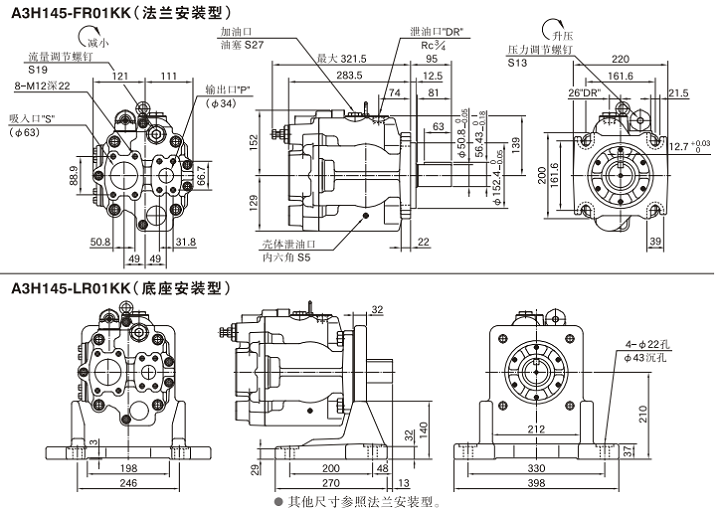 A3H145-LR01KK（底座安装型）